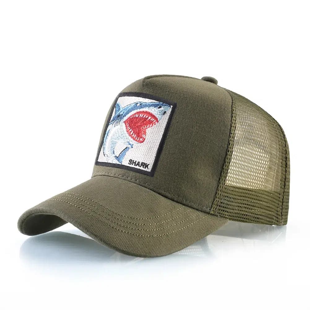 Casquette Trucker Requin (Modèle: Kaki)