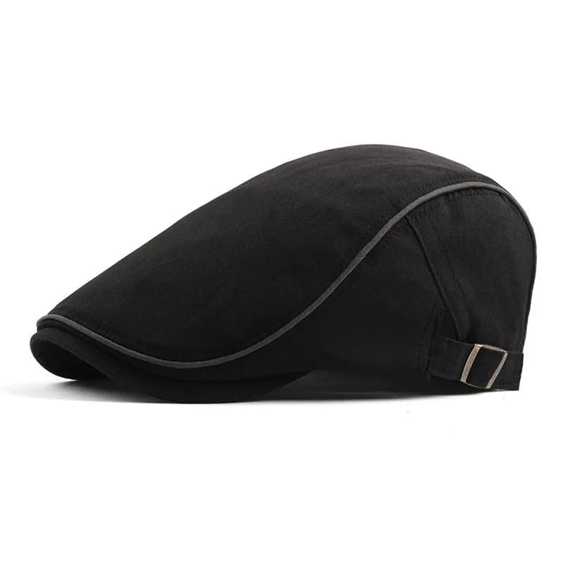 Casquette Unie Plate Réglable (Modèle: Noir)