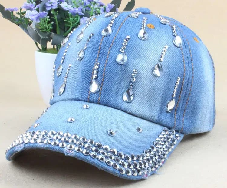 Casquette en Jeans Diamant (Couleur: Usagé)