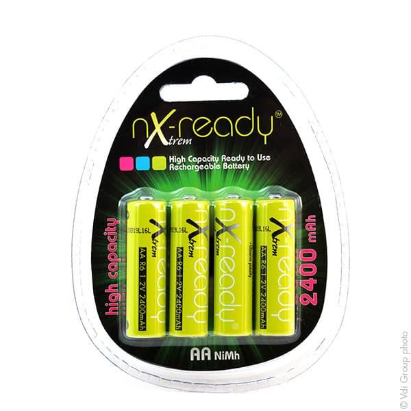 NX - Accus NiMH blister x4 AA NX READY Xtrem 1.2V 2400mAh