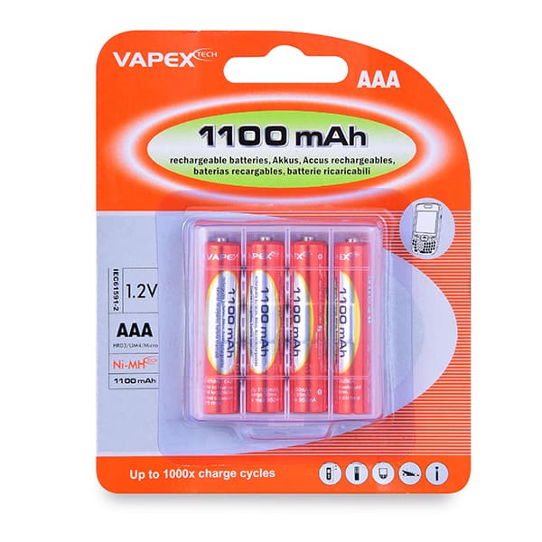 Vapex Technology - Accus NiMH ls AAA CT 1.2V 1100mAh