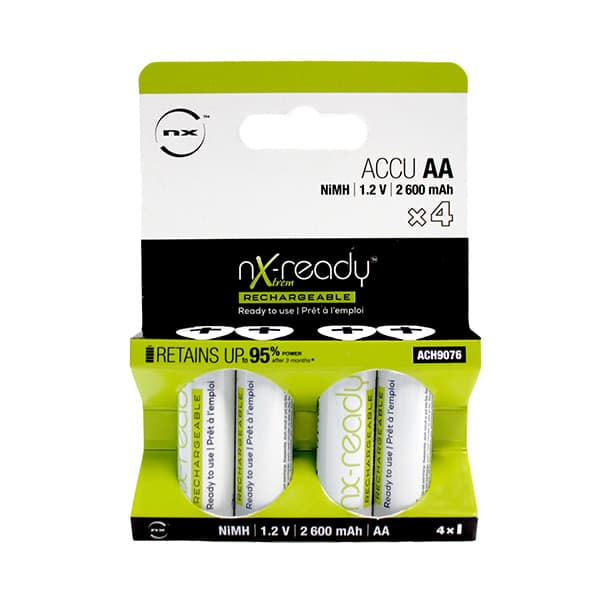 NX - Accus NiMH blister x4 AA NX READY Xtrem 1.2V 2600mAh