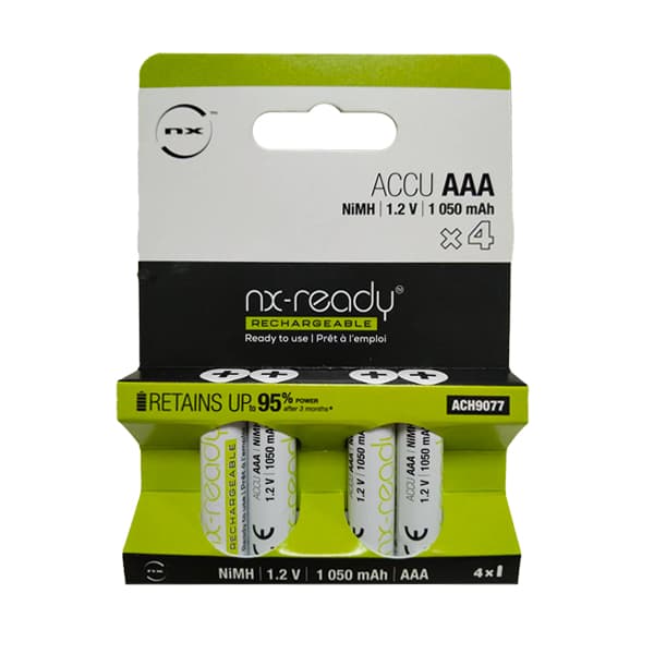NX - Accus NiMH blister x4 AAA NX READY 1.2V 1050mAh