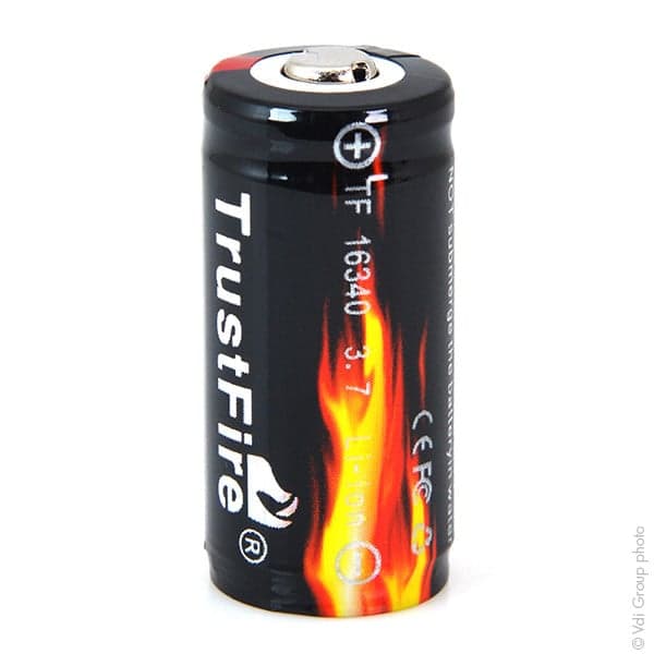 Trustfire - Accus Lithium-Ion TRUSTFIRE TF16340 (CR123)+PCM 3.7V 880mAh CT
