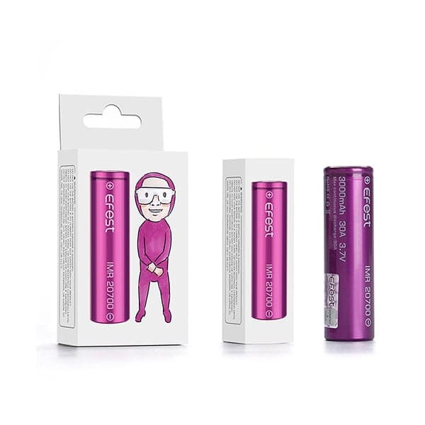 Efest - Accus Lithium-Ion EFEST IMR20700 Li-Mn 3.7V 3000mAh FT