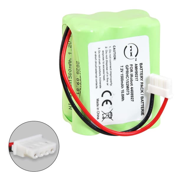 NX - Batterie aspirateur laveur de sols compatible iRobot 7.2V 1500mAh