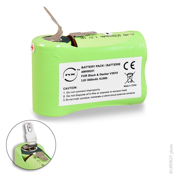 NX - Batterie aspirateur à main compatible Black & Decker 3.6V 3000mAh