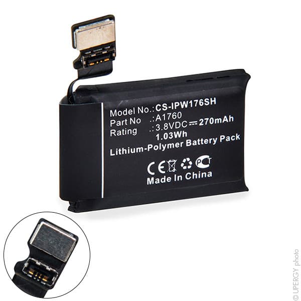 NX - Batterie montre connectée pour Apple Watch 2 3.8V 270mAh