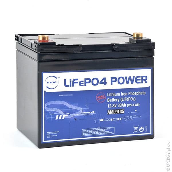 NX - Batterie Lithium Fer Phosphate NX LiFePO4 POWER UN38.3 (409.6Wh) 12.8V 32Ah M6-F