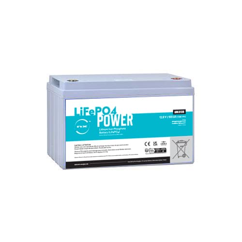 NX - Batterie Lithium Fer Phosphate NX LiFePO4 POWER UN38.3 (1280Wh) 12.8V 100Ah M8-F