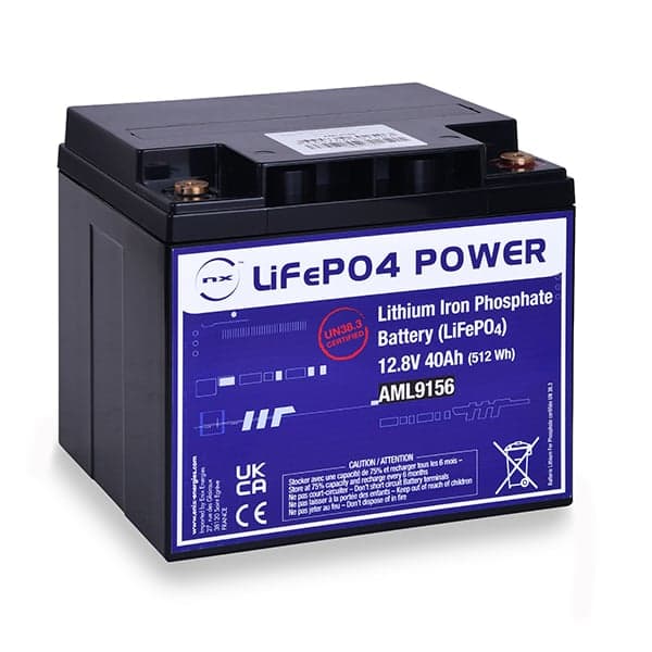 NX - Batterie Lithium Fer Phosphate NX LiFePO4 POWER UN38.3 (512Wh) 12.8V 40Ah M6-F