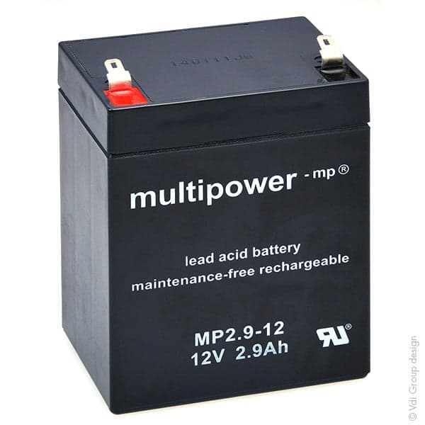 Multipower - Batterie plomb AGM MP2.9-12 12V 2.9Ah F4.8