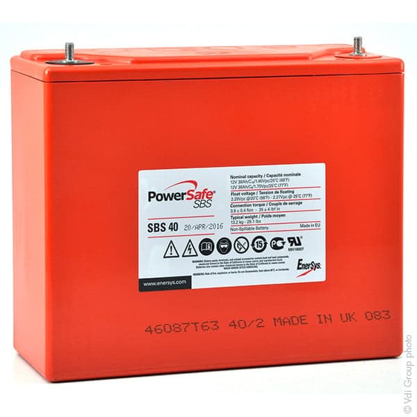 Enersys - Batterie plomb pur Powersafe SBS40 12V 38Ah M6-V
