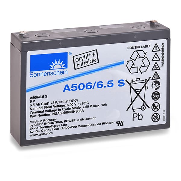 Sonnenschein - Batterie plomb etanche gel A506/6.5S 6V 6.5Ah F4.8