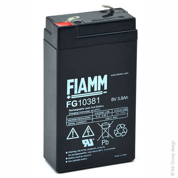 Fiamm - Batterie plomb AGM FG10381 6V 3.8Ah F4.8