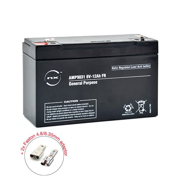 NX - Batterie plomb AGM NX 12-6 General Purpose FR 6V 12Ah F4.8