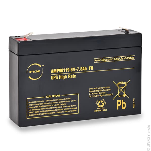 NX - Batterie onduleur (UPS) NX 7.8-6 UPS High Rate FR 6V 7.8Ah F6.35