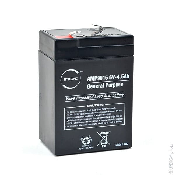 NX - Batterie plomb AGM NX 4.5-6 General Purpose 6V 4.5Ah F4.8