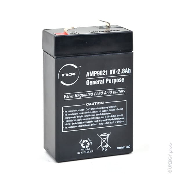 NX - Batterie plomb AGM NX 2.8-6 General Purpose 6V 2.8Ah F4.8