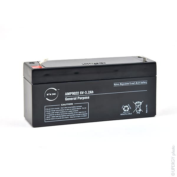 NX - Batterie plomb AGM NX 3.2-6 General Purpose 6V 3.5Ah F4.8