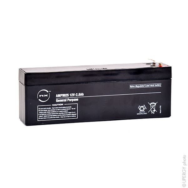 NX - Batterie plomb AGM NX 2.6-12 General Purpose 12V 2.6Ah F4.8
