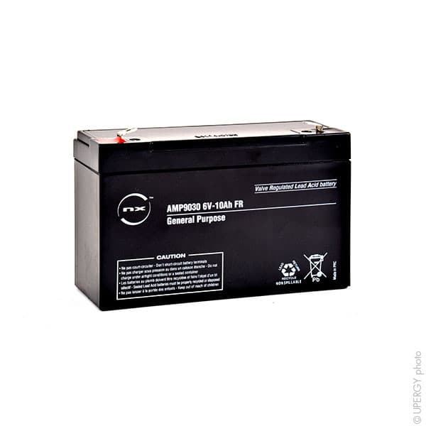 NX - Batterie plomb AGM NX 10-6 General Purpose FR 6V 10Ah F6.35
