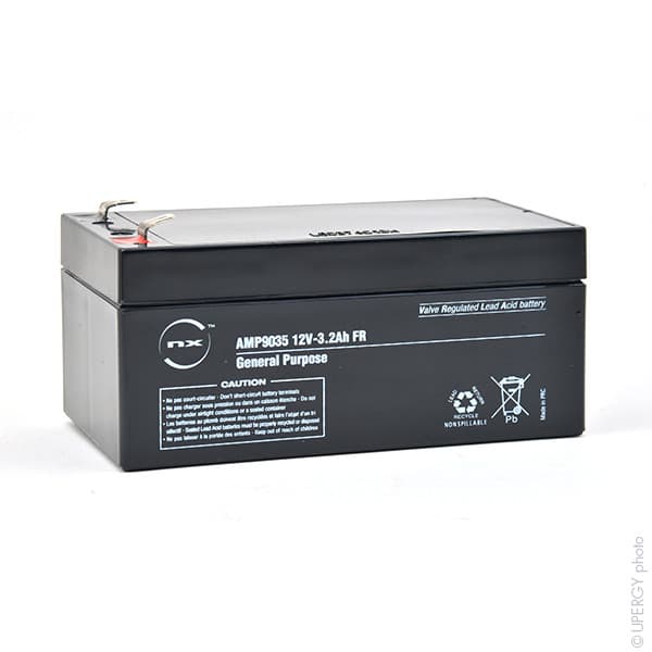 NX - Batterie plomb AGM NX 3.2-12 General Purpose FR 12V 3.2Ah F4.8