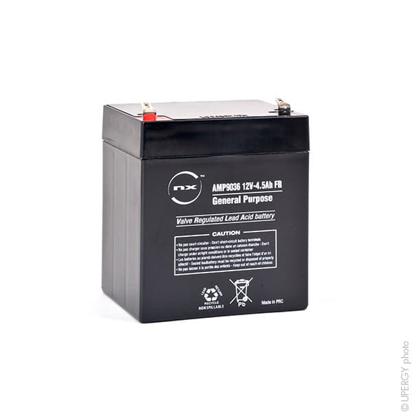 NX - Batterie plomb AGM NX 4.5-12 General Purpose FR 12V 4.5Ah F4.8