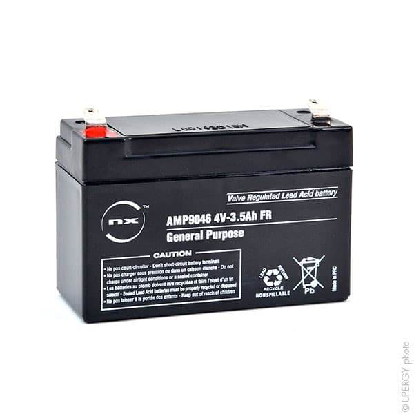 NX - Batterie plomb AGM NX 3.5-4 General Purpose FR 4V 3.5Ah F4.8