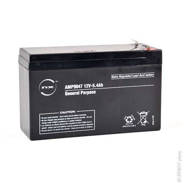 NX - Batterie plomb AGM NX 5.4-12 General Purpose 12V 5.4Ah F4.8