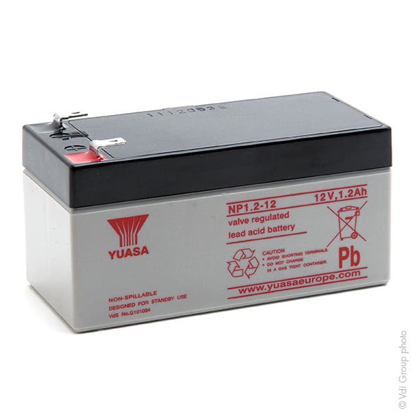 Yuasa - Batterie plomb AGM YUASA NP1.2-12 12V 1.2Ah F4.8
