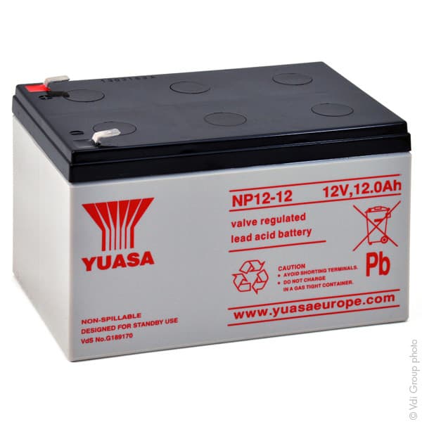 Yuasa - Batterie plomb AGM YUASA NP12-12 12V 12Ah F6.35