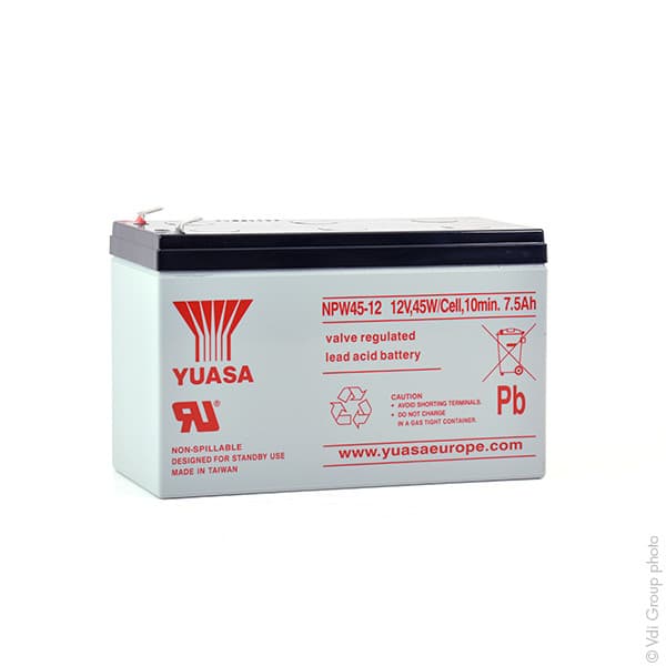 Yuasa - Batterie onduleur (UPS) YUASA NPW45-12L 12V 7.5Ah F6.35