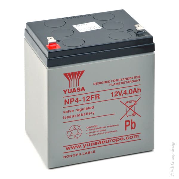 Yuasa - Batterie plomb AGM YUASA NP4-12FR 12V 4Ah F4.8