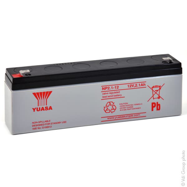 Yuasa - Batterie plomb AGM YUASA NP2.1-12 12V 2.1Ah F4.8