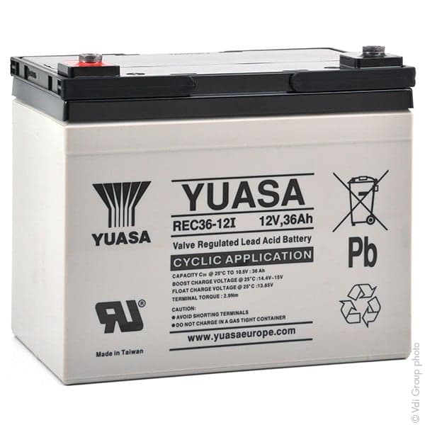 Yuasa - Batterie plomb AGM YUASA REC36-12I 12V 36Ah M5-F