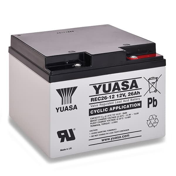 Yuasa - Batterie plomb AGM YUASA REC26-12 12V 26Ah M5-F
