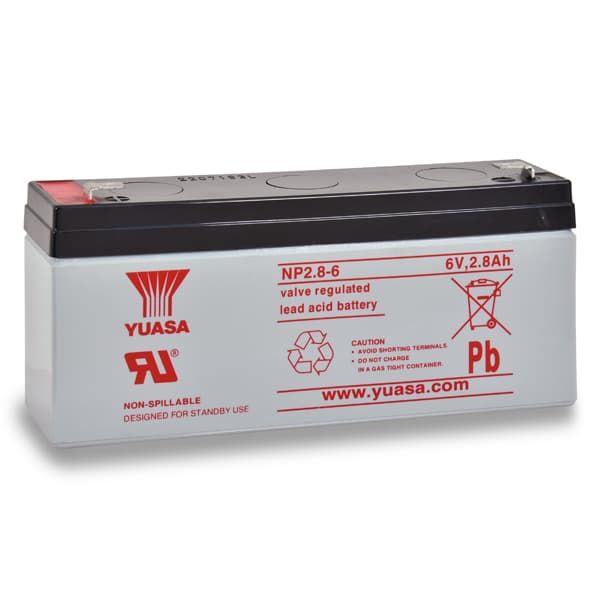 Yuasa - Batterie plomb AGM YUASA NP2.8-6 6V 2.8Ah F4.8
