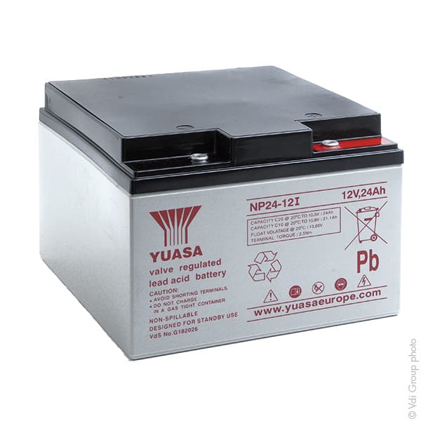 Yuasa - Batterie plomb AGM YUASA NP24-12I 12V 24Ah M5-F