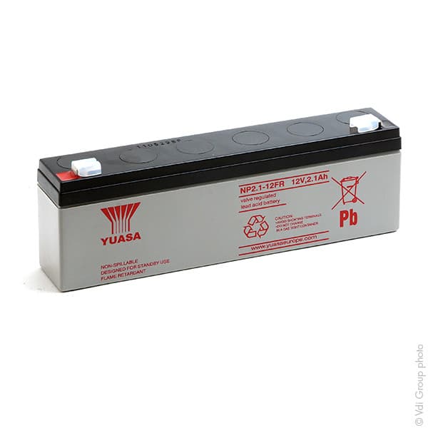 Yuasa - Batterie plomb AGM YUASA NP2.1-12FR 12V 2.1Ah F4.8