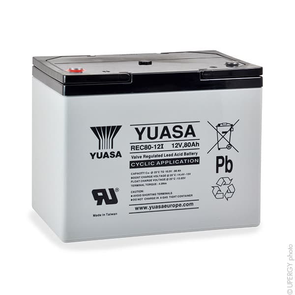 Yuasa - Batterie plomb AGM YUASA REC80-12 12V 80Ah M6-F