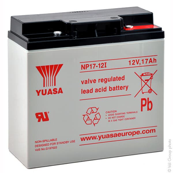 Yuasa - Batterie plomb AGM YUASA NP17-12I 12V 17Ah M5-F