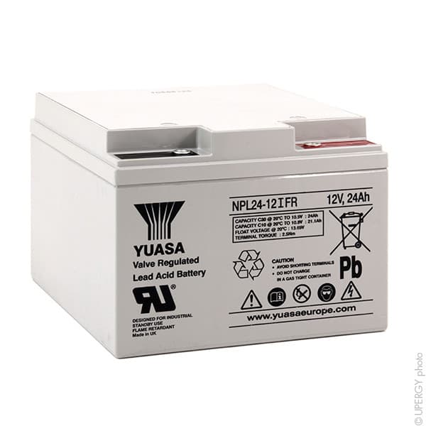 Yuasa - Batterie plomb AGM YUASA NPL24-12IFR 12V 24Ah M5-F