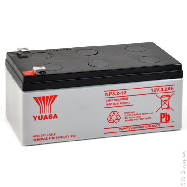 Yuasa - Batterie plomb AGM YUASA NP3.2-12 12V 3.2Ah F4.8