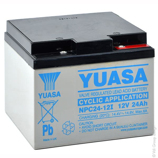 Yuasa - Batterie plomb AGM YUASA NPC24-12I 12V 24Ah M5-F