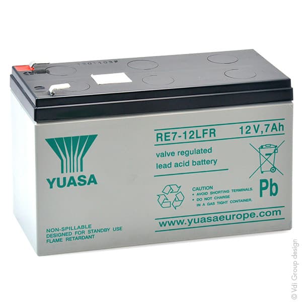 Yuasa - Batterie plomb AGM YUASA RE7-12LFR 12V 7Ah F4.8