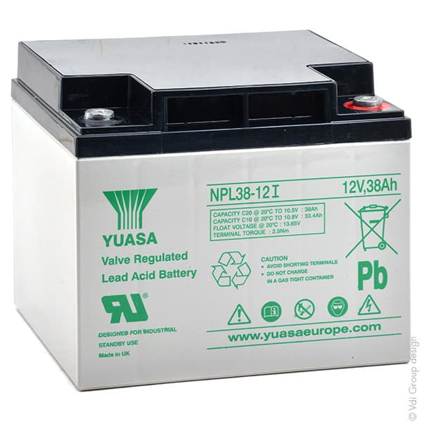 Yuasa - Batterie plomb AGM YUASA NPL38-12I 12V 38Ah M5-F