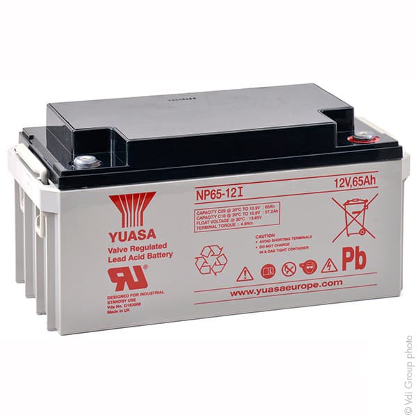 Yuasa - Batterie plomb AGM YUASA NP65-12I 12V 65Ah M6-F