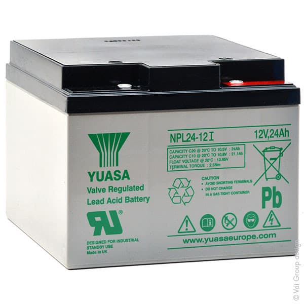 Yuasa - Batterie plomb AGM YUASA NPL24-12I 12V 24Ah M5-F