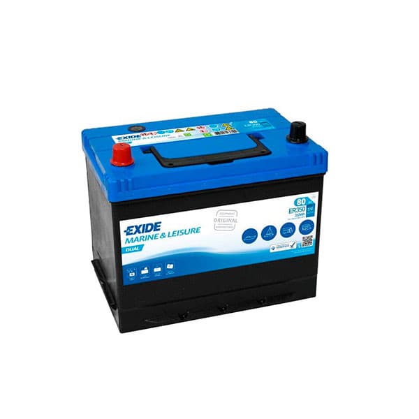 Exide - Batterie bateau EXIDE Dual ER350 (350Wh) 12V 80Ah Auto
